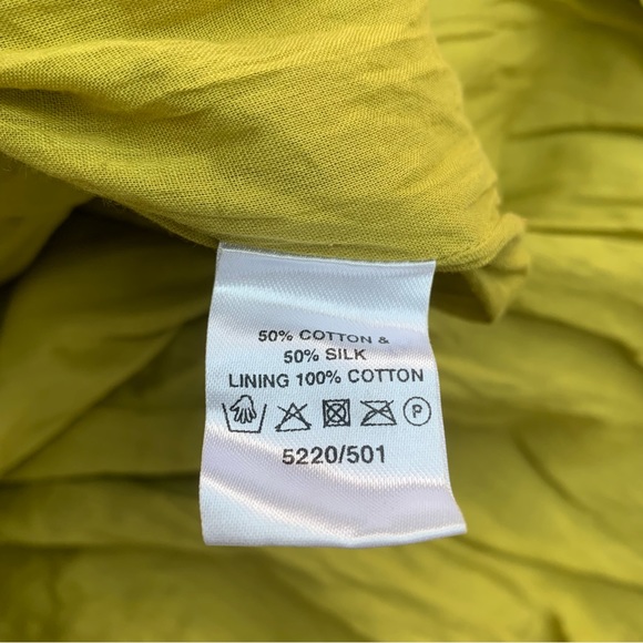 Anokhi for East Women's Size 14 Silk Maxi Skirt Green Pattern Eastern Crinkle - Picture 9 of 10